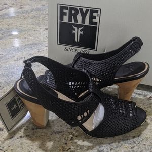 Frye Ramsey Woven Peep heeled sandals NIB